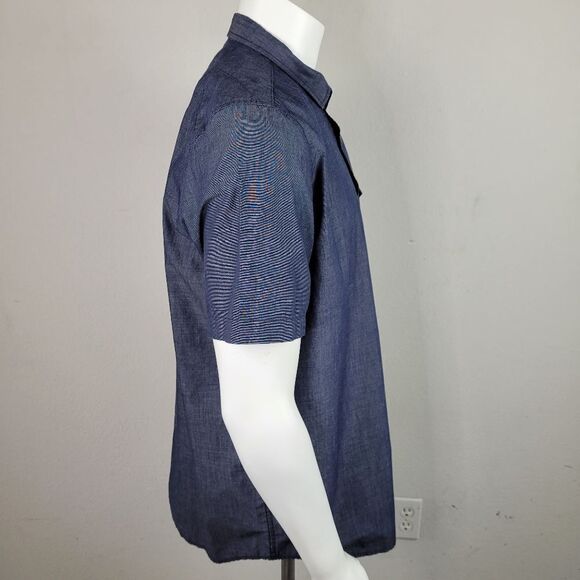 Amplify Button Front Collared‎ Blue Gray Shirt - Picture 5 of 9